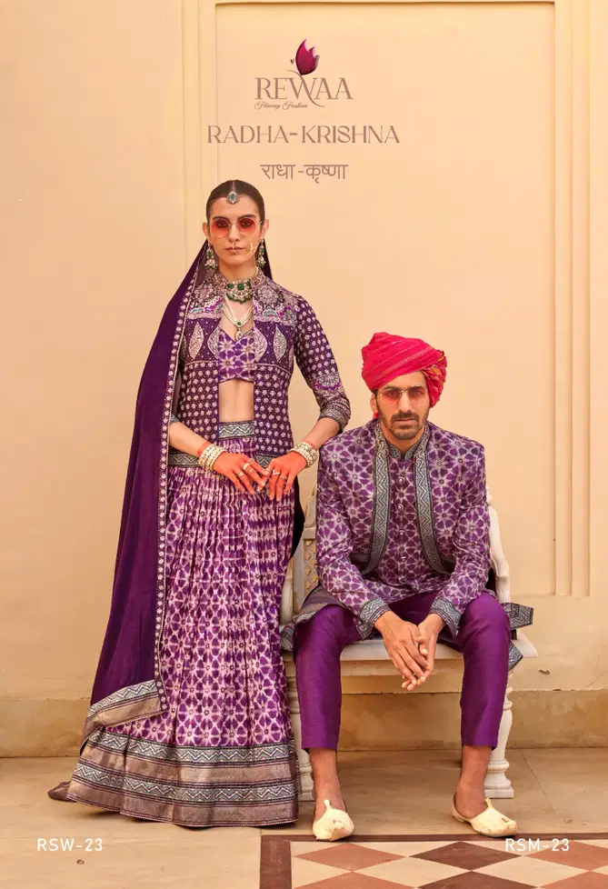 Radha-Krishna By Rewaa Designer Bride And Groom Couple Wedding Wear Clothing Wholesalers In Delhi